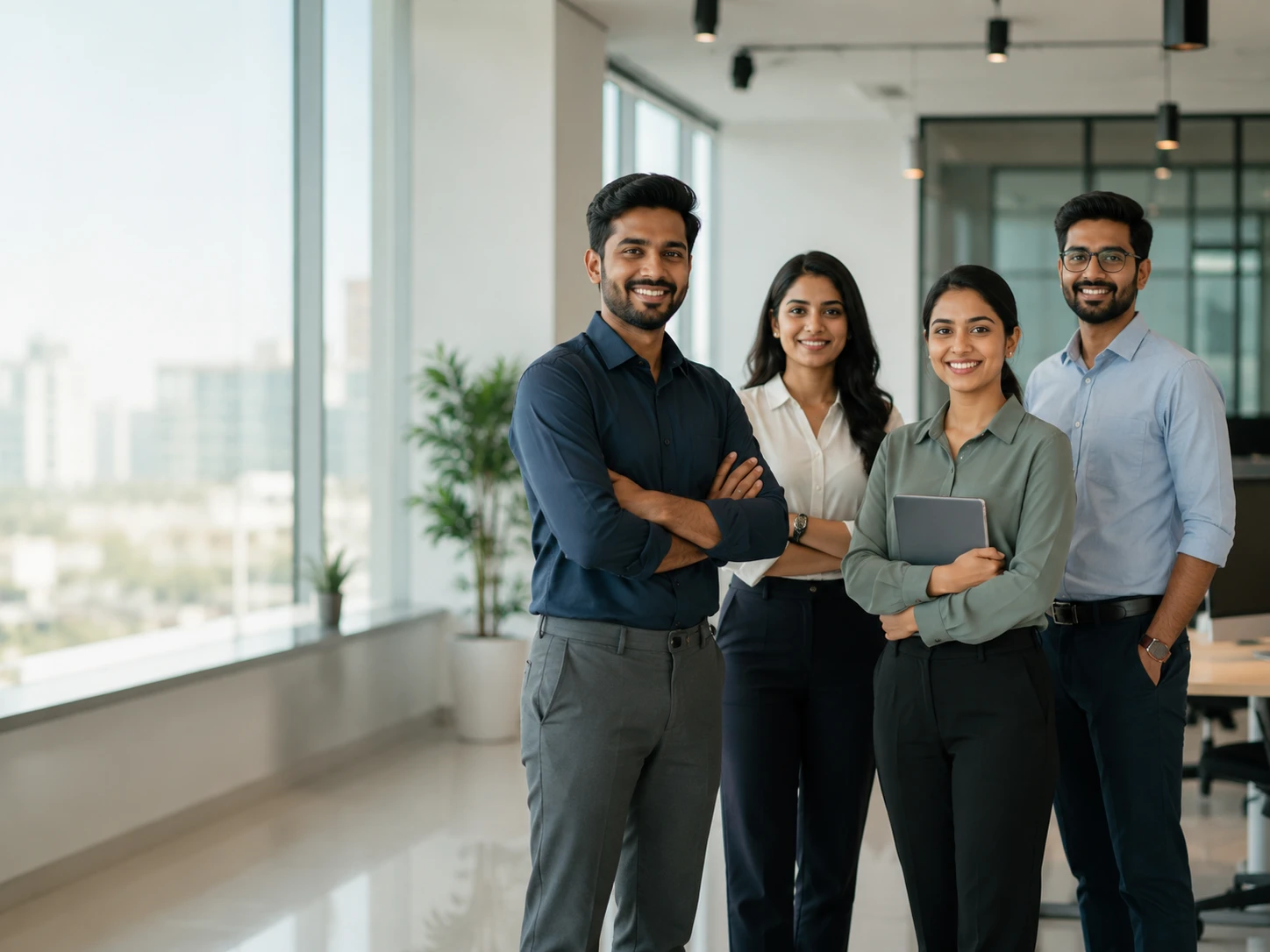 Smart Space Realty team standing together in a modern office